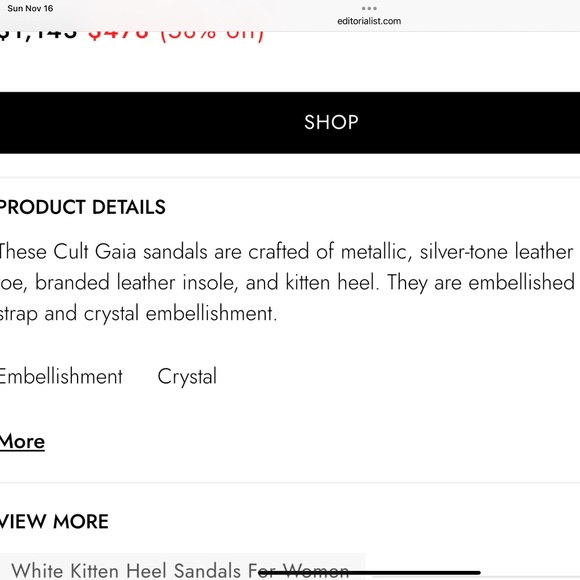 SOLD! DO NOT BUYCult Gaia Lynn Sandals 38 Silver Crystals NWOT - Picture 5 of 8